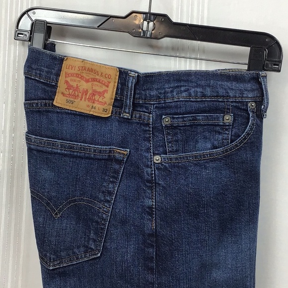 🐎 LEVI’S 505 Regular Stretch Men’s 34 X 32 Straight Leg Zip Fly 5 Pocket - Picture 10 of 10